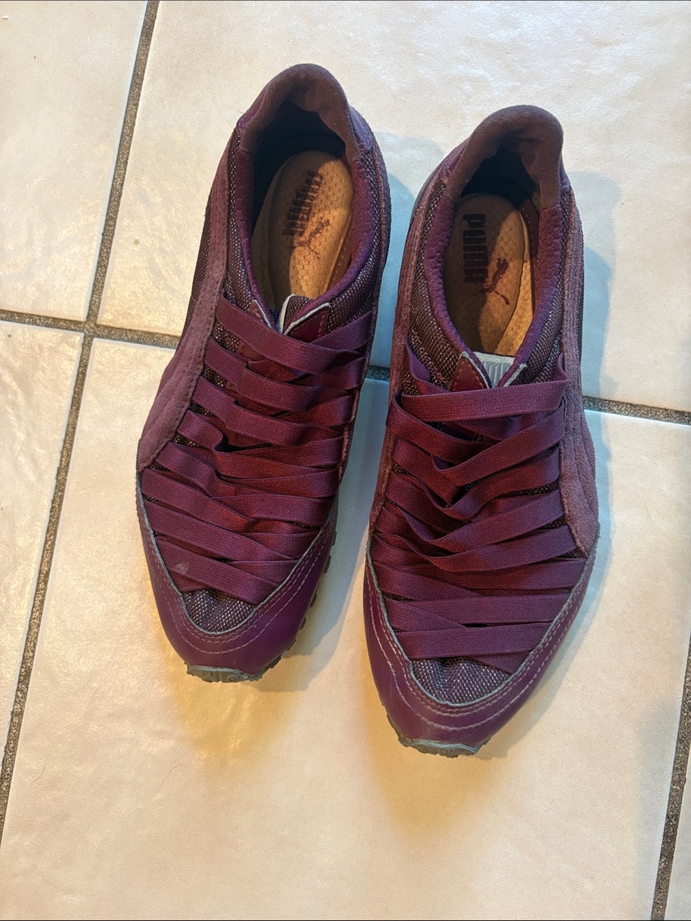 Puma Women's Plum Ribbon-Lace Sneakers